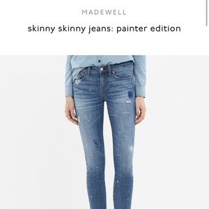 Madewell skinny painter jean size 27
